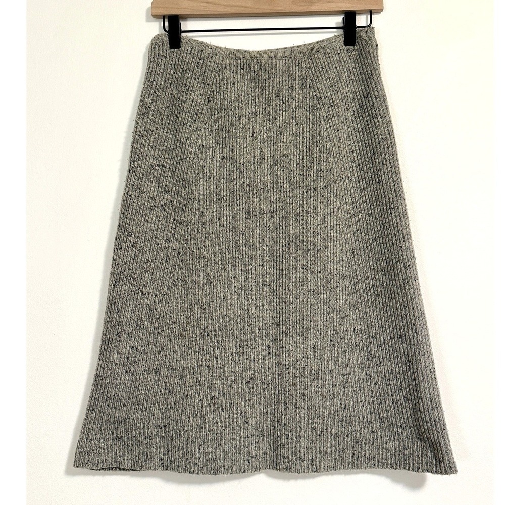 Sundance XS Lambswool Ribbed Sweater Skirt Gray Lined Winter Skirt